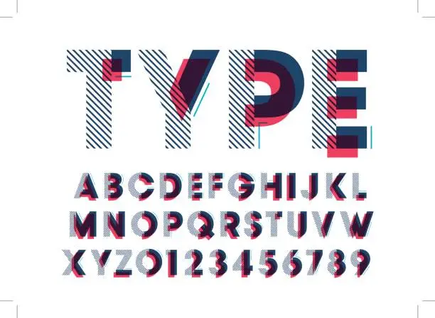 Vector illustration of Stylized alphabet