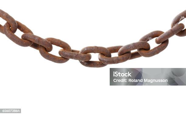 Rusty Chain Link Stock Photo - Download Image Now - Chain - Object, Old, Metal
