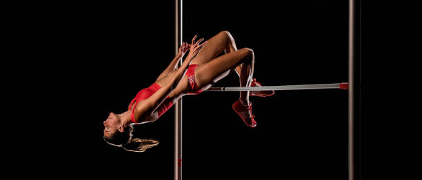 istock Female athlete performing a high jump 656078094