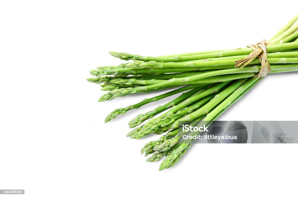 Fresh asparagus on white background and clipping paths. Asparagus Stock Photo