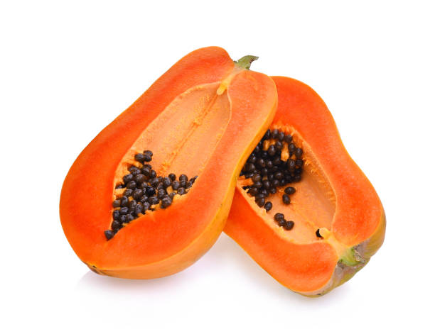 istock half of fresh papaya isolated on white background 656082630