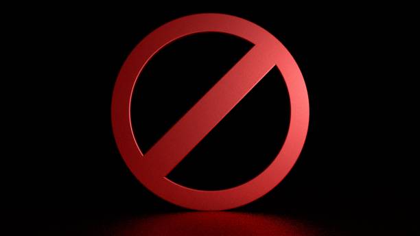 istock Prohibition sign on black background. Graphic illustration. 3d rendering. 656082672