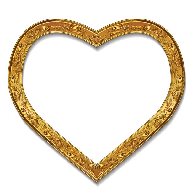 istock frame in the shape of heart gold color with shadow 656086744