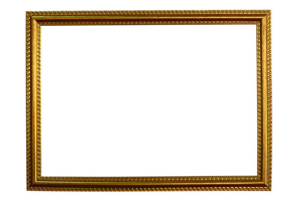 istock Gold picture frame isolated on a white background. 656087226