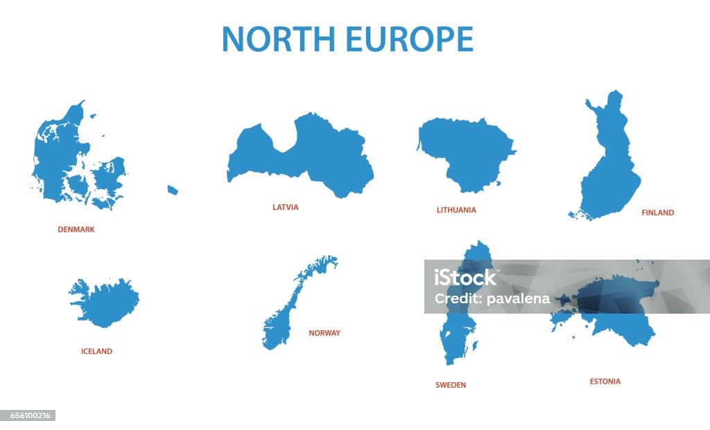 Europe du Nord - cartes vectorielles des territoires - clipart vectoriel de Estonie libre de droits