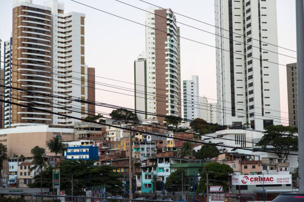 Favela in the middle of a businessdistrict in the center of Salvador do Bahia, Brazil