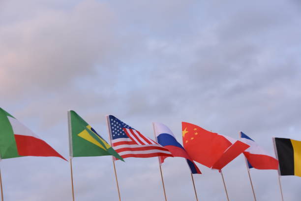 istock Set of international flags in a row 656104936