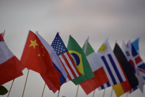istock Set of international flags in a row 656104976
