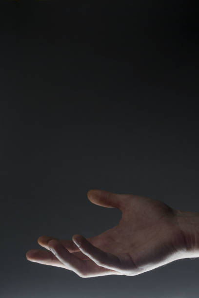 istock Open palm hand gesture of male hand 656108902