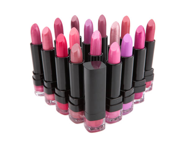istock Set of bright lipsticks isolated on white background 656111544