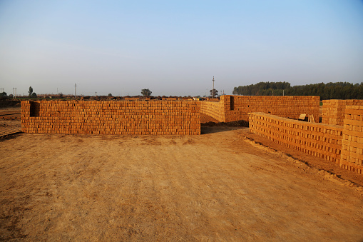 evocative texture image of ancient wall bricks