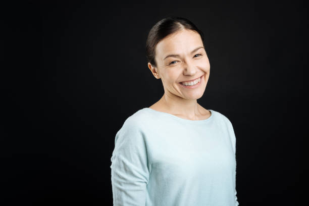 istock Portrait of smiling brunette looking at camera 656124220
