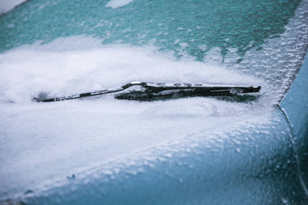 istock Frozen, ice-locked wiper of the car 656129058