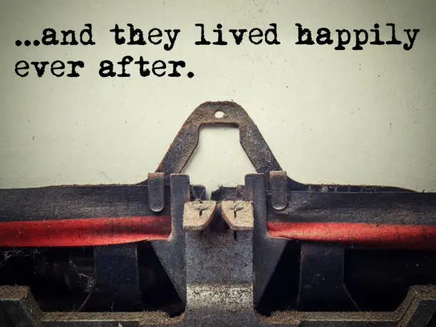 Photo of Vintage typewriter they lived happily ever after text