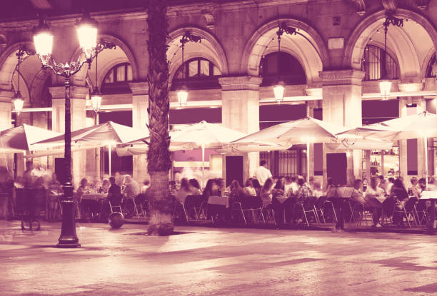 istock Night illumination of Royal square in Barcelona 656131290