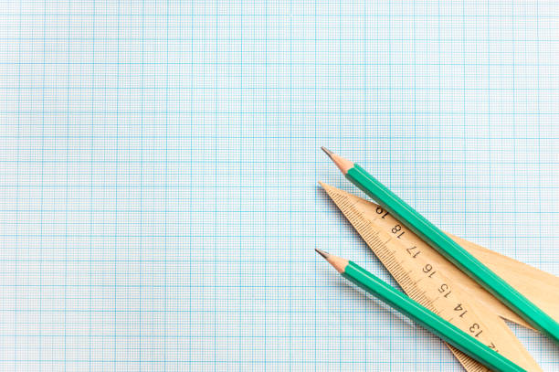 istock Pencils with ruller on the graph paper. Top View. 656136782