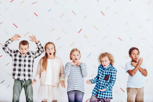 istock Group of surprised kids 656141928