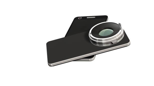istock smartphone with system camera lens - smartphone film and photo concept 656142128