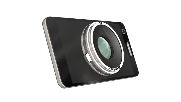 istock smartphone with system camera lens - smartphone film and photo concept 656142206