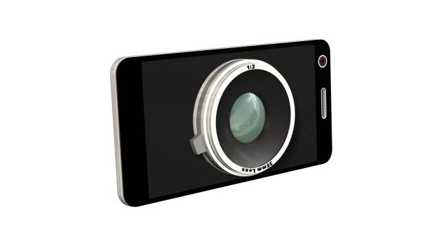 smartphone with system camera lens - smartphone film and photo concept