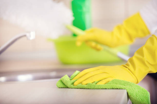 istock Housewife cleaning kitchen countertop 656142618