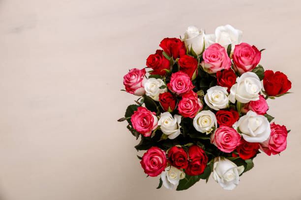istock Bouquet of roses background. Wedding flowers. 656145304