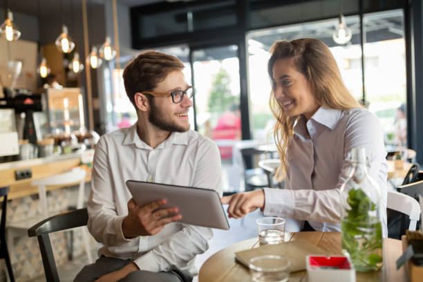 istock Business people talking  together at cafe 656145686
