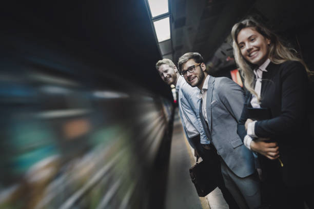 istock Business people waiting for underground subway transportation 656146064