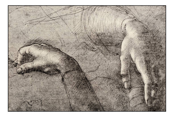 kuvapankkikuvitukset aiheesta leonardon luonnokset ja piirustukset: mona lisan kädet - alternative pose