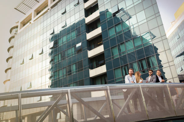 istock Business people talking and working  in business district 656146436