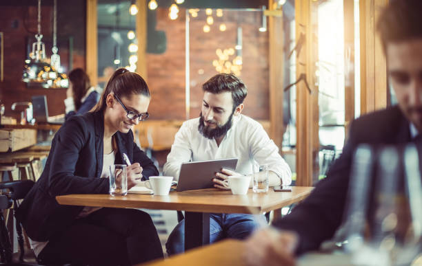 istock Business People Working at the Cafe Restaurant 656149240