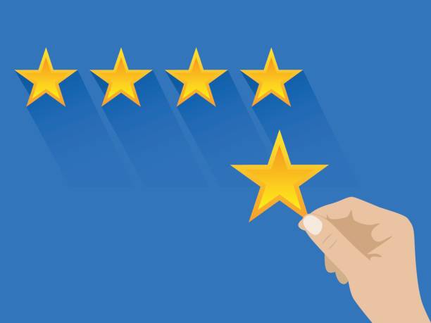 istock Customer review give a five star. Positive feedback concept,Star rating 656149514