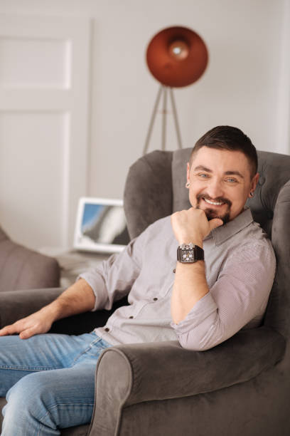istock Cheerful happy man resting at home 656152246