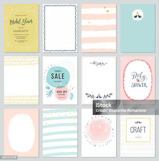 Universal Cards Templates03 Stock Vektor Art und mehr Bilder von Baby - Baby, Rand, Niedlich