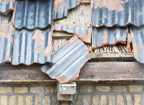 istock Broken roof of an abandoned farm 656158256