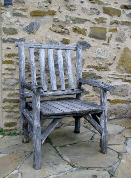 istock Wooden chair on a patio 656161992