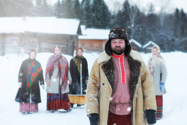 istock Traditional winter costume of peasant medieval age in russia 656165708