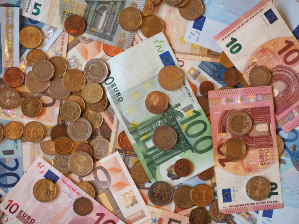 istock Euro (EUR) notes and coins, European Union (EU) 656168250