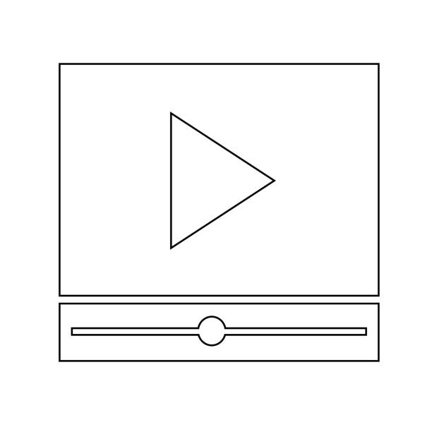 ilustrações de stock, clip art, desenhos animados e ícones de video player icon illustration design - 15828