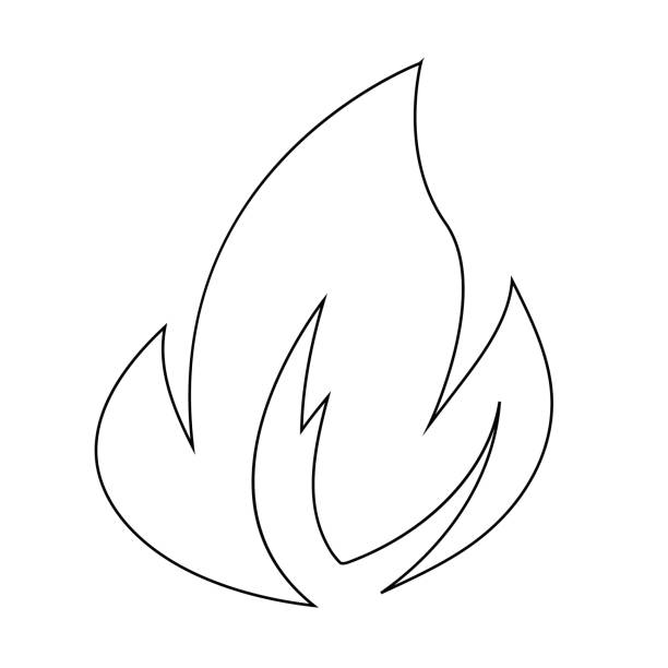 ilustrações de stock, clip art, desenhos animados e ícones de fire flame icon illustration design - 15855