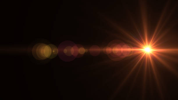 istock Lens flare  light over black background. easy to add overlay or screen filter over Photos 656169856