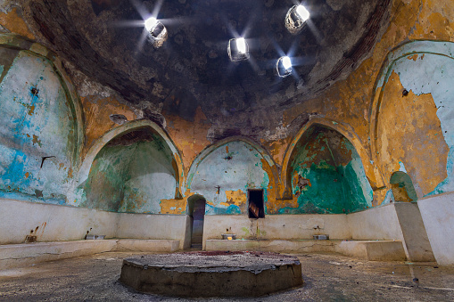 Kars, Turkey - June 1, 2013: Remains of a Turkish bath, in Kars, Turkey.