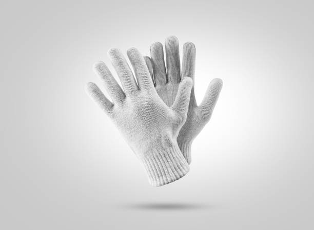 istock Blank knitted winter gloves mockup. Clear ski or snowboard mittens 656172176