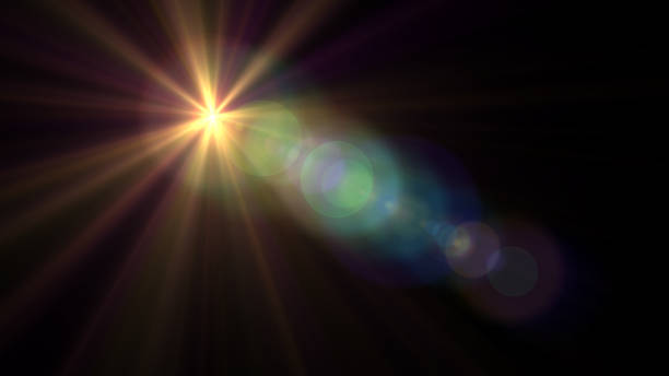 istock Lens flare  light over black background. easy to add overlay or screen filter over Photos 656172502
