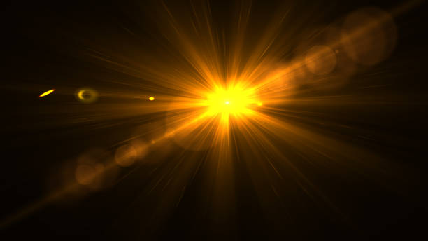 istock Lens flare  light over black background. easy to add overlay or screen filter over Photos 656172848