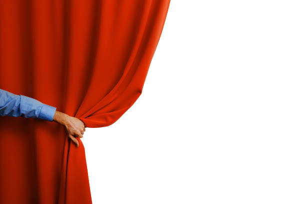 hand open red curtain hand open red curtain theater industry stock pictures, royalty-free photos & images