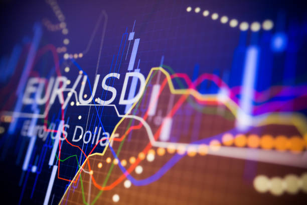 istock Data analyzing in foreign finance market: the charts and quotes on display. Analytics in pairs EUR / USD 656173726