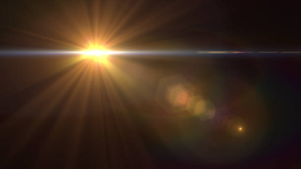 istock Lens flare  light over black background. easy to add overlay or screen filter over Photos 656174122