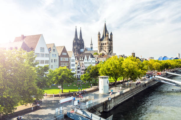 Old town in Cologne with sun Old town in Cologne with sun cologne photos stock pictures, royalty-free photos & images