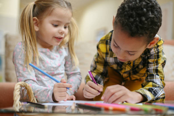 istock Little smart girl and boy. 656179258